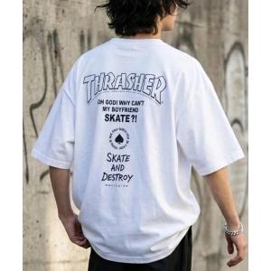 tシャツ 2026SS THRASHER/スラッシャー オーバーサイズ ワンポイント刺繍 バックプリント 半袖Tシャツ メンズ レディース