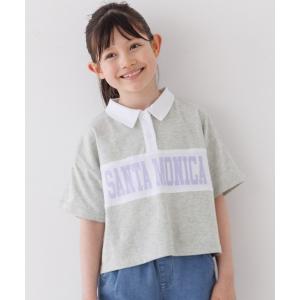 ポロシャツ キッズ 配色ポロカラートップス キッズ 子供服 女の子