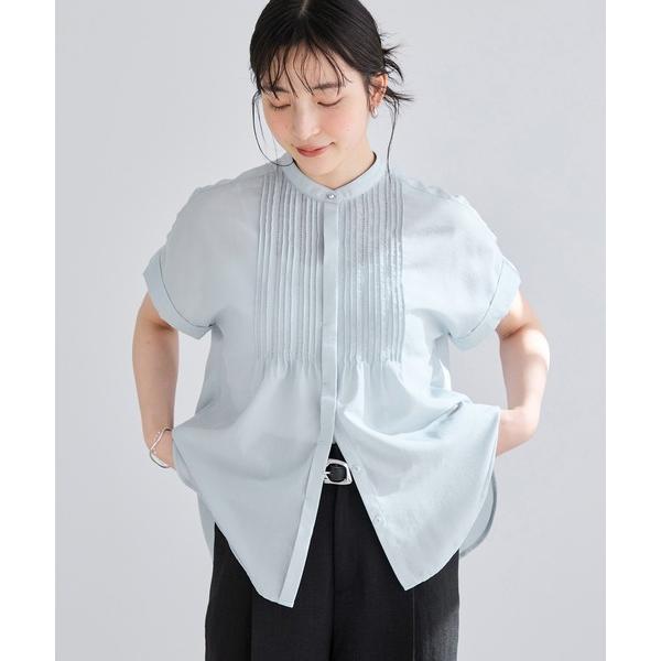 ブラウス シャツ 気流染めピコピンタック半袖ブラウス/接触冷感 レディース