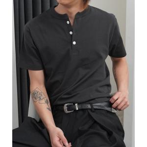 tシャツ 「GLARE」クロップド ヘンリーネックTシャツ / 短丈 ユニセックス / Cropped Henley-Neck T-Shirt