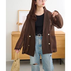 ブラウス シャツ シアーエステルボイルテーラードジャケット レディース