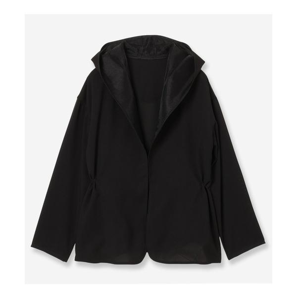 ジャケット ノーカラージャケット 「洗える」カラミフーディージャケット レディース