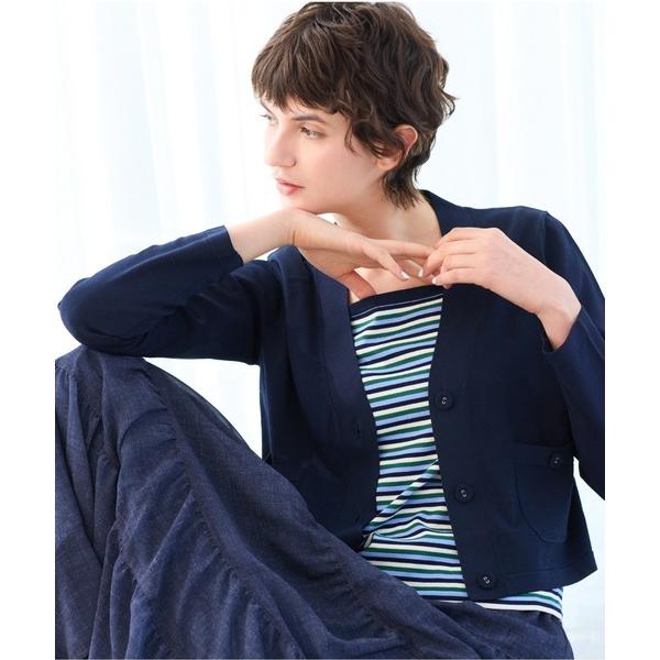 カーディガン 「全4色・洗える」コンパクトニットカーディガン レディース