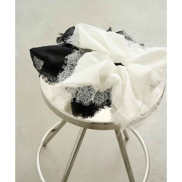 シュシュ レース付スクエアサテンシュシュ