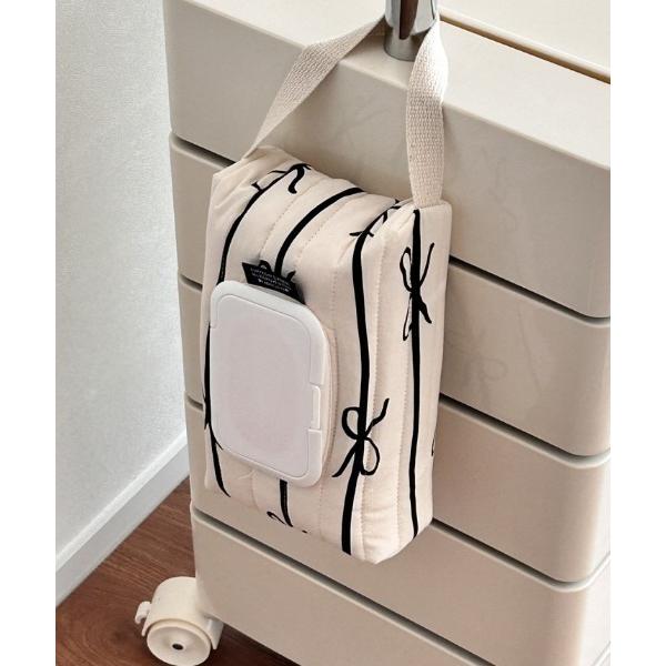 収納 吊り下げ リボン キルティング ティッシュ ケース