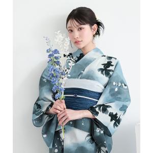 【即購入可♡】綿麻浴衣（柄：紺色の麻の葉と鞠）＋下駄＋着付け小物のお得セット！ utatane 浴衣 浴衣3点セット 綿麻 紺色の麻の葉と鞠 レディース