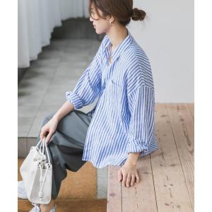 ブラウス シャツ リネンオーバーシャツ レディース