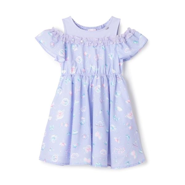 ワンピース プラネット柄　ドッキングワンピース キッズ 子供服 女の子