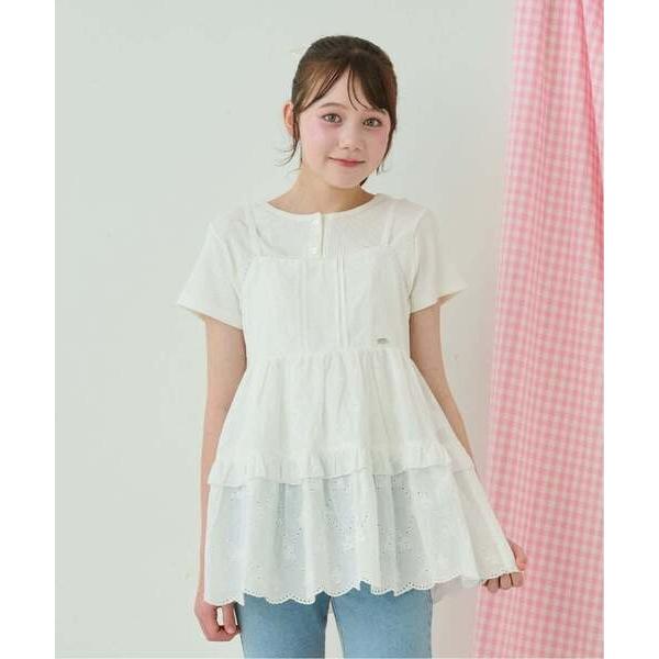 チュニック リボンレースチュニック＆「接触冷感」Tシャツセット キッズ 子供服 女の子