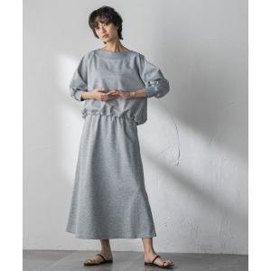 ワンピース ボートネックドロストヘムスカートセットアップ