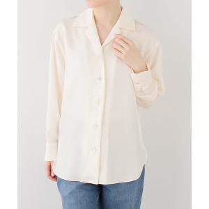 ブラウス シャツ 「洗える」ツイル開襟シャツ レディース