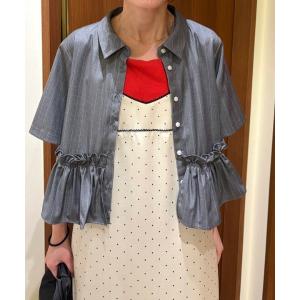 ブラウス シャツ 裾フリル ショート シャツ レディース
