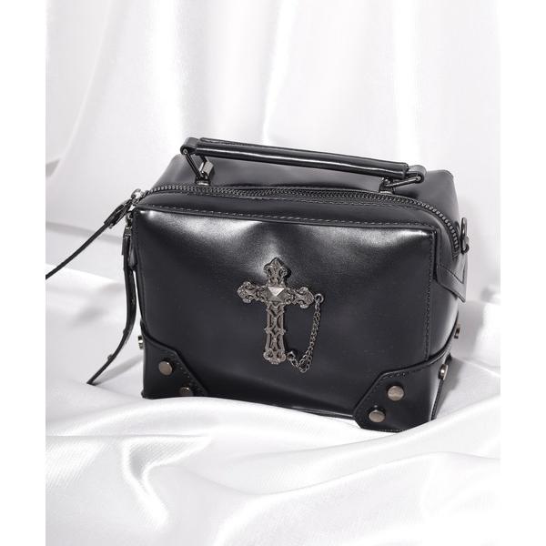 ショルダーバッグ ABETTOR パンクバイカースタイル　クロス＆スカルポイントショルダーBAG メ...
