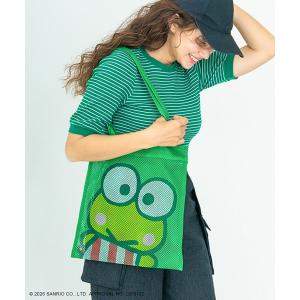 トートバッグ サンリオキャラクターズ/カラップ フェイスアップメッシュトートバッグ レディース
