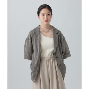 ジャケット テーラードジャケット カラミ織り5分袖ジャケット　657167 レディース