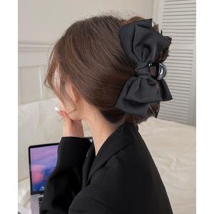 ヘアクリップ サテンリボンバンスクリップ