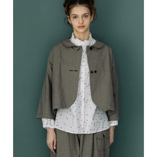 コート アウター ラウンドカラークロップドジャケット レディース