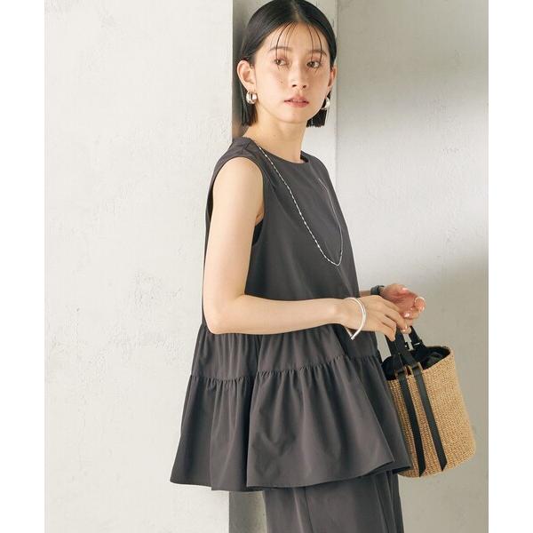 ブラウス シャツ 「接触冷感 / 撥水加工」TEXBRID(R) タフタ ノースリーブ ブラウス レ...