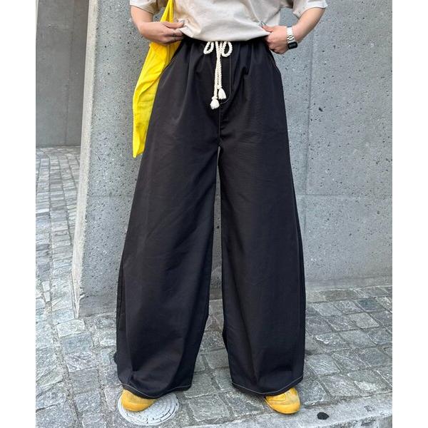 チノパン 「UNISEX」「プラスサイズあり」接触冷感配色ステッチカーブパンツ レディース メンズ