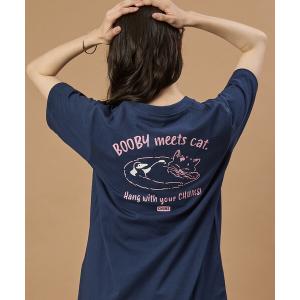 チャムス tシャツ 限定展開 CHUMS×FREAK'S STORE 別注 ヒストリー バックプリント クルーネックTシャツ/キャットモチーフ