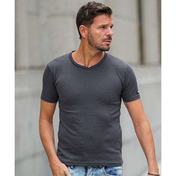 tシャツ 肉厚 半袖Tシャツ メンズ クルーネック Vネック カットソー タイト 細身 夏服 メンズ