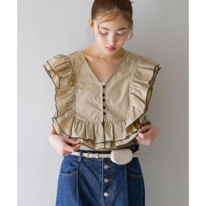 ブラウス シャツ 2WAYバイカラーフリルブラウス レディース