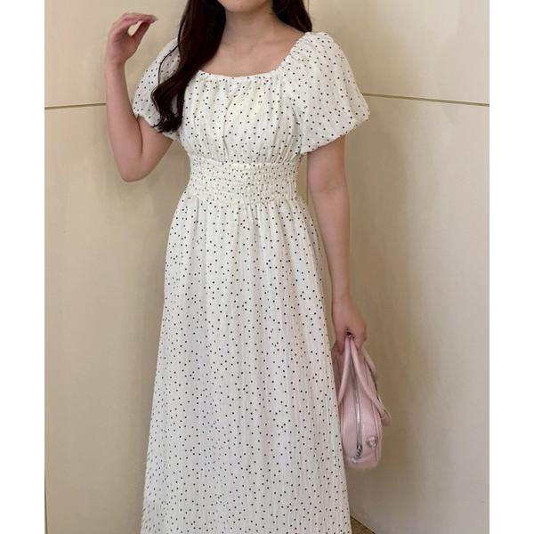 ワンピース その日の気分で着方を変えれる、2WAYバルーン袖ワンピース