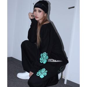 セットアップ 「BLACKQUEEN」ハイビスカスグリッターセットアップ レディース