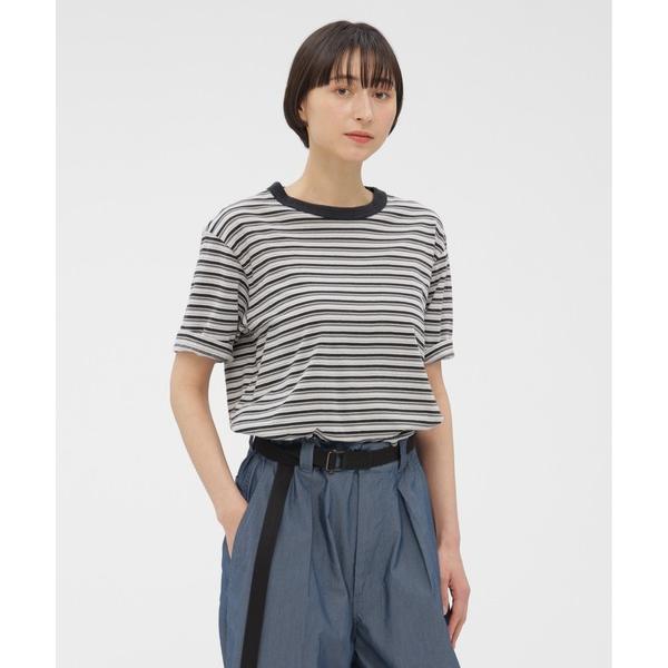 tシャツ COTTON LINEN STRIPE JERSEY レディース
