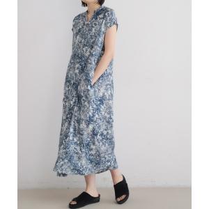 ワンピース 「予約」シェードボタニカルPT　フレンチワンピース