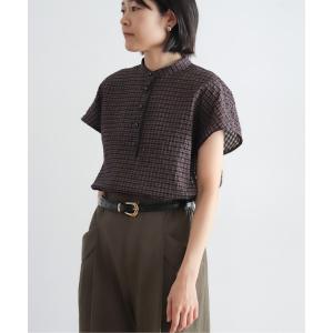ブラウス シャツ シズルチェック　スキッパーブラウス レディース