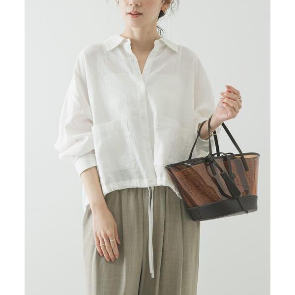 ブラウス シャツ ラミーレーヨンワイドショートシャツ レディース