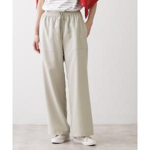 パンツ 「接触冷感/ウエストゴム/洗える」イージーワイドパンツ レディース
