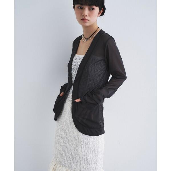 カーディガン sheer jersey cardigan レディース