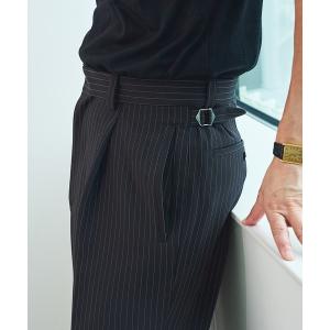 パンツ ストライプ サイド アジャスト ワイド パンツ メンズ レディース