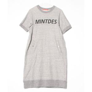 「mintdesigns」 半袖ワンピース 2 グレー レディース