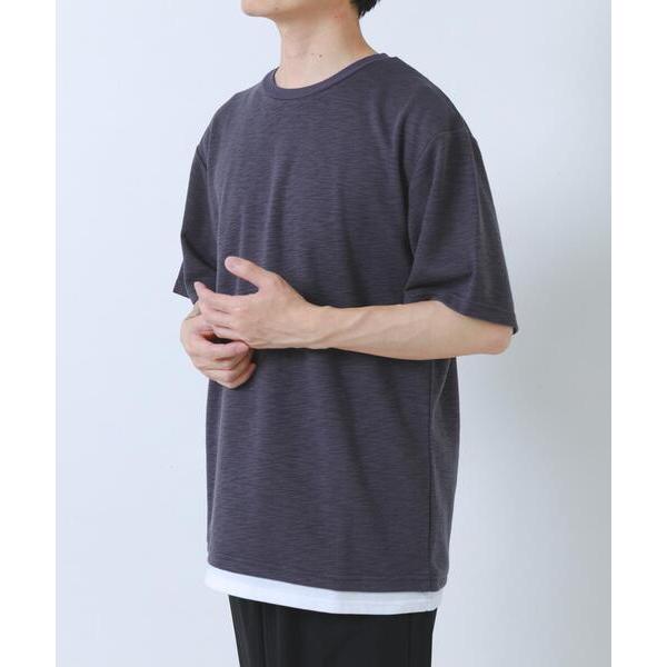 tシャツ 「吸水速乾/UVカット」接触冷感 フェイクレイヤー半袖トップス メンズ