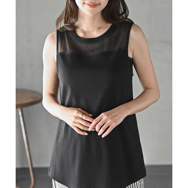 タンクトップ ノースリーブ シアータンクトップ レディース