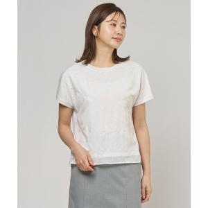 tシャツ 半袖 「一枚で着映え」シアーエンブロイダリー カットソー レディース
