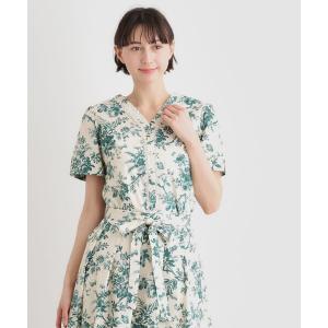 ブラウス シャツ 「洗える／コットン100％／3colors／同柄アイテムあり」ウォールド ガーデン柄ブラウス レディース