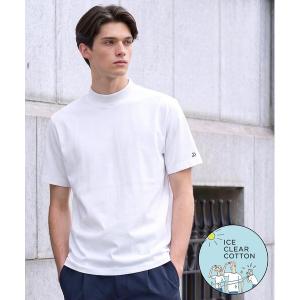 tシャツ 「接触冷感／抗菌防臭／消臭」ICE CLEAR COTTON モックネックTシャツ メンズ