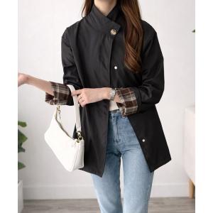 コート アウター こなれシルエットの完成！ クラシカルスタンドカラージャケット レディース