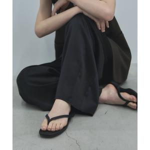 パンツ 「セットアップ可」サテンイージーパンツ レディース