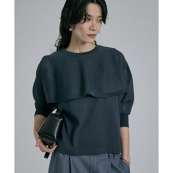 ニット セーター 「ケープ×タンクの2WAY仕様」シアーケープニット　春服　夏服　オフィスカジュアル...