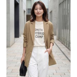 ジャケット テーラードジャケット ブラウス生地のしなやかテーラードジャケット レディース