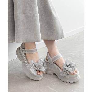 サンダル ミニリボンボリュームソールスポーツサンダル レディース