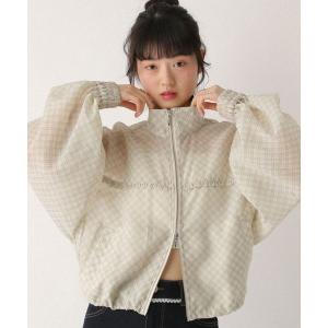 ブルゾン アウター ミニフリルシアーZIPブルゾン　666491 レディース