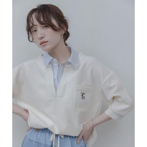 ニット セーター シャツレイヤードニットトップス レディース