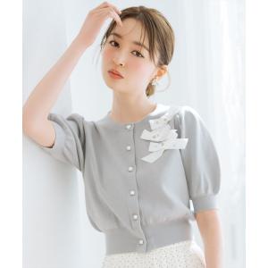 カーディガン リボンデコレーションカーディガン レディース
