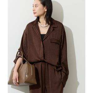 ブラウス シャツ 「追加」「ARCHIVE STANCE/アーカイブスタンス」Satin Stripe Dolman Shirt レディース